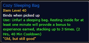 Cozy Sleeping Bag wow sod phase 2